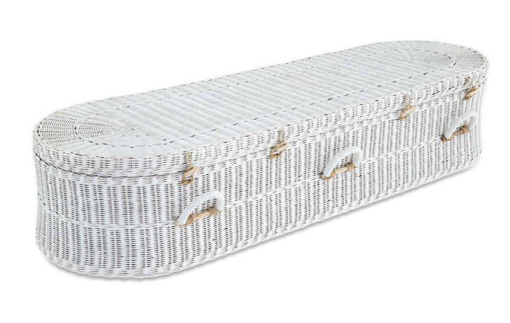 White Wicker coffin